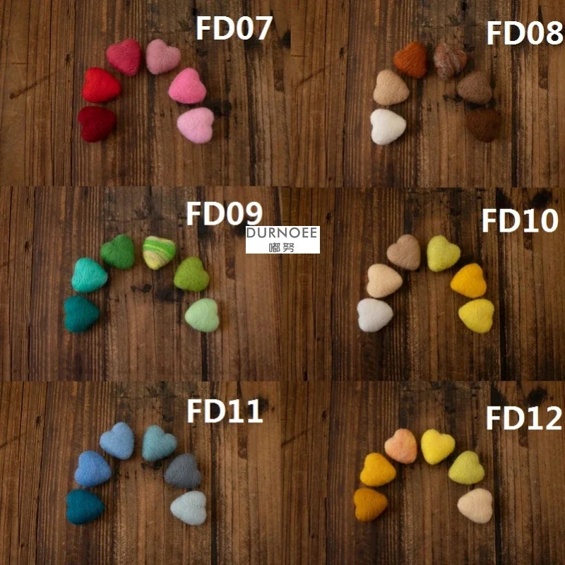 Accesorios de fotografía recién nacido fieltro de lana amor corazón accesorios de fotografía estudio de bebé
