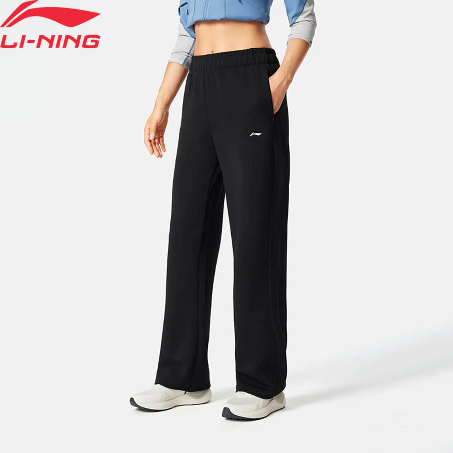 Li-Ning Pantalones de entrenamiento para mujer 47%Modal 45%Poliéster 8%Elastano Corte regular Pantalones deportivos cómodos LiNing AKLV336