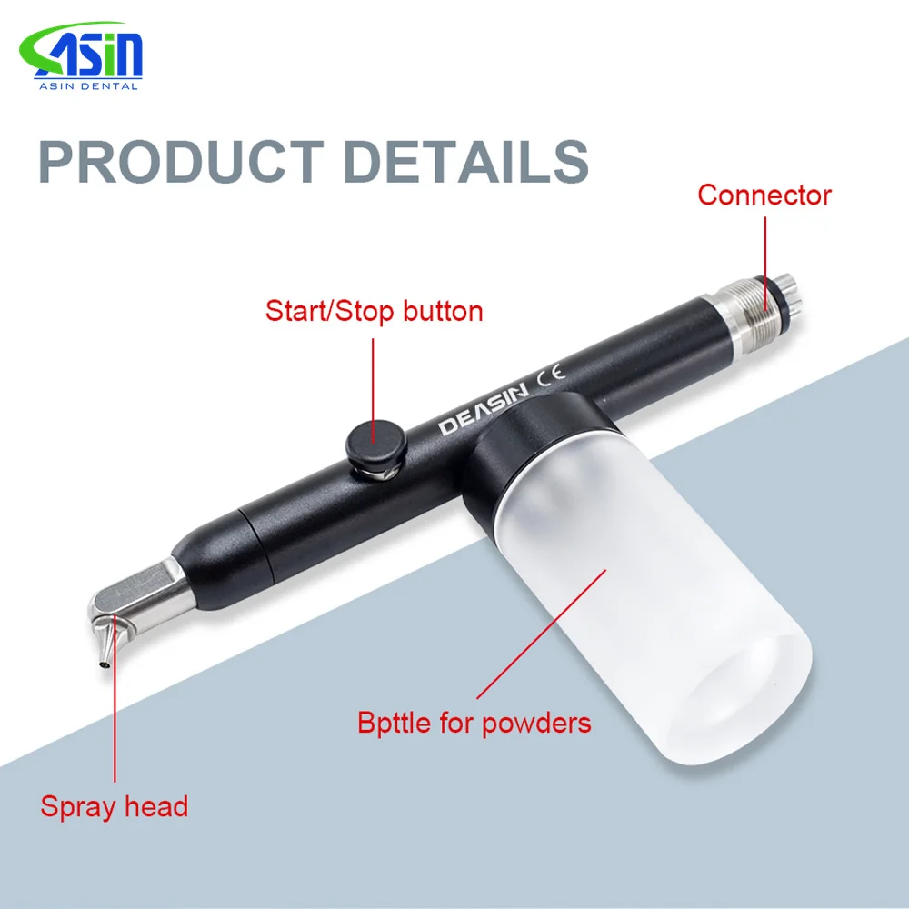 Microblaster Dental de óxido de aluminio/pulidor de abrasión de aire de alúmina, chorro de arena, pluma para blanquear los dientes, 2/4 orificios