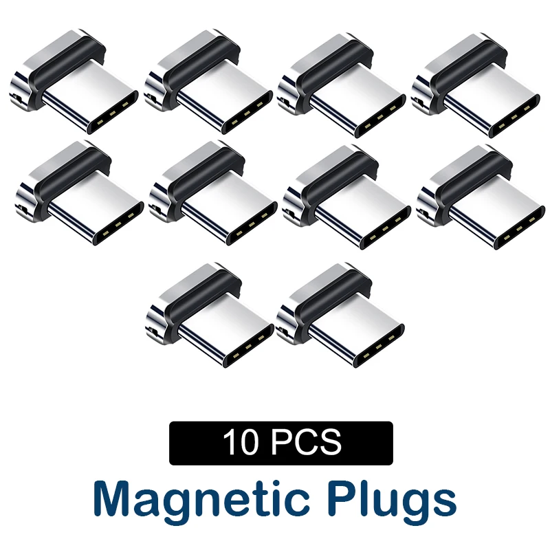 Punta magnética para Fonken, Cable magnético tipo C, Micro USB, pieza de repuesto, adaptador de enchufe antipolvo para teléfono móvil, 10 Uds.