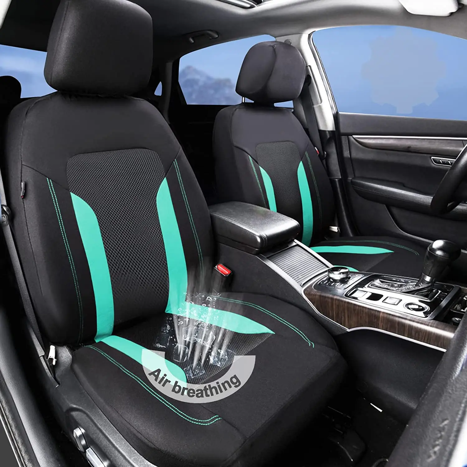 AUTO PLUS Funda Universal de malla para asiento de coche, accesorios de Voiture, Interior, Unisex, se adapta a la mayoría de coches, SUV, furgoneta, con cremallera, Airbag, Compatible