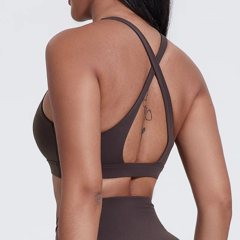 Sujetador Deportivo SHINBENE con Cuello Alto y Push-Up, con Relleno Extraíble, Ligero, Cómodo y Elástico en Cuatro Direcciones para Gimnasio, Yoga y Entrenamiento