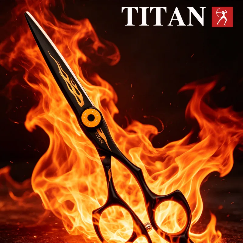 Tijeras de Peluquería TITAN, Tijeras Profesionales para Cortar el Cabello, Tijeras de Entresacar, Acero VG10