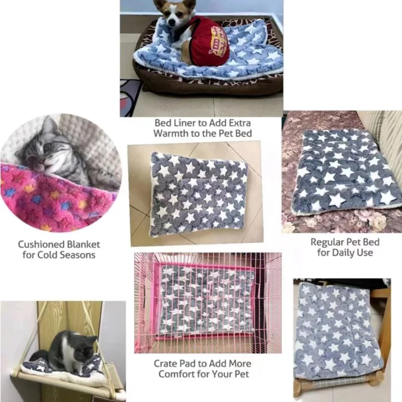 Estera de franela para mascotas, cama para perros y gatos, estera gruesa para dormir, manta para perros, estera para cachorros, gatitos, cama para perros pequeños y grandes