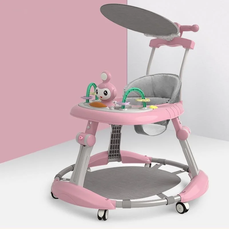 Andador para Bebés con Protección Antivuelco – Andador de Aprendizaje de Altura Ajustable (6 Alturas) – Ayuda para Caminar para Niños y Niñas – Apto para 6-18 Meses – Rosa/Verde/Azul