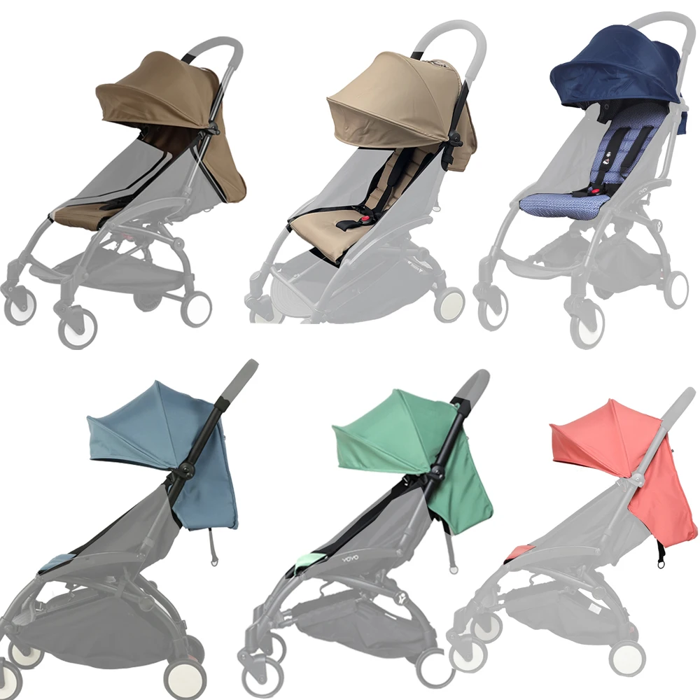 175 °   Capucha de cochecito y revestimiento de asiento para Babyzen Yoyo, funda de dosel, cojín apto para YOYO2/YOYA, sombrilla para cochecito, accesorios de tela 1:1