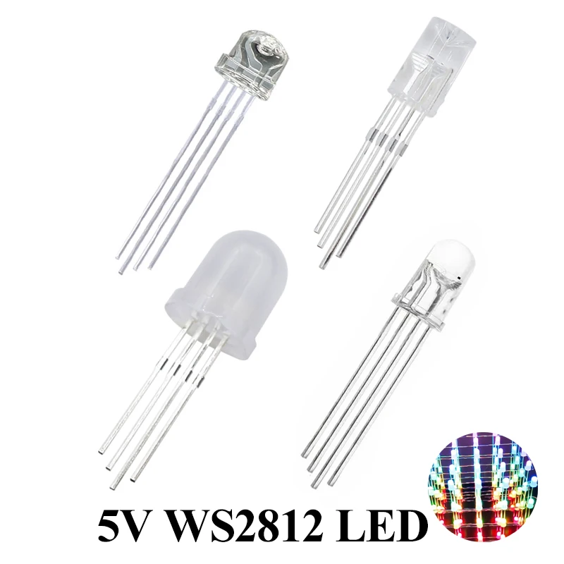5v Ws2812 5mm Led Rgb Dip diodo sueño Color direccionable a todo Color claro difuso neón Pixel Light Ws2812b Diy Drone luz