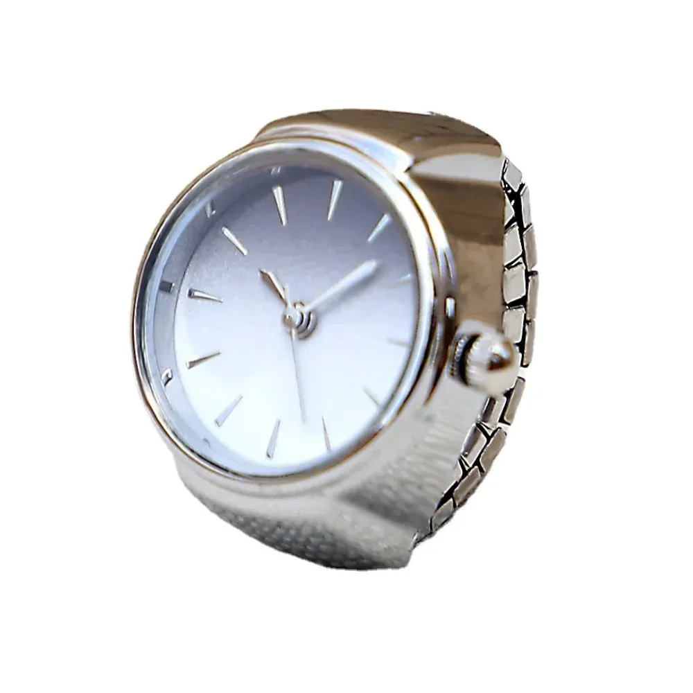 Mini anillo de reloj de moda para hombre y mujer, relojes de dedo con personalidad, accesorios de joyería para fiesta de cóctel y banquete de negocios