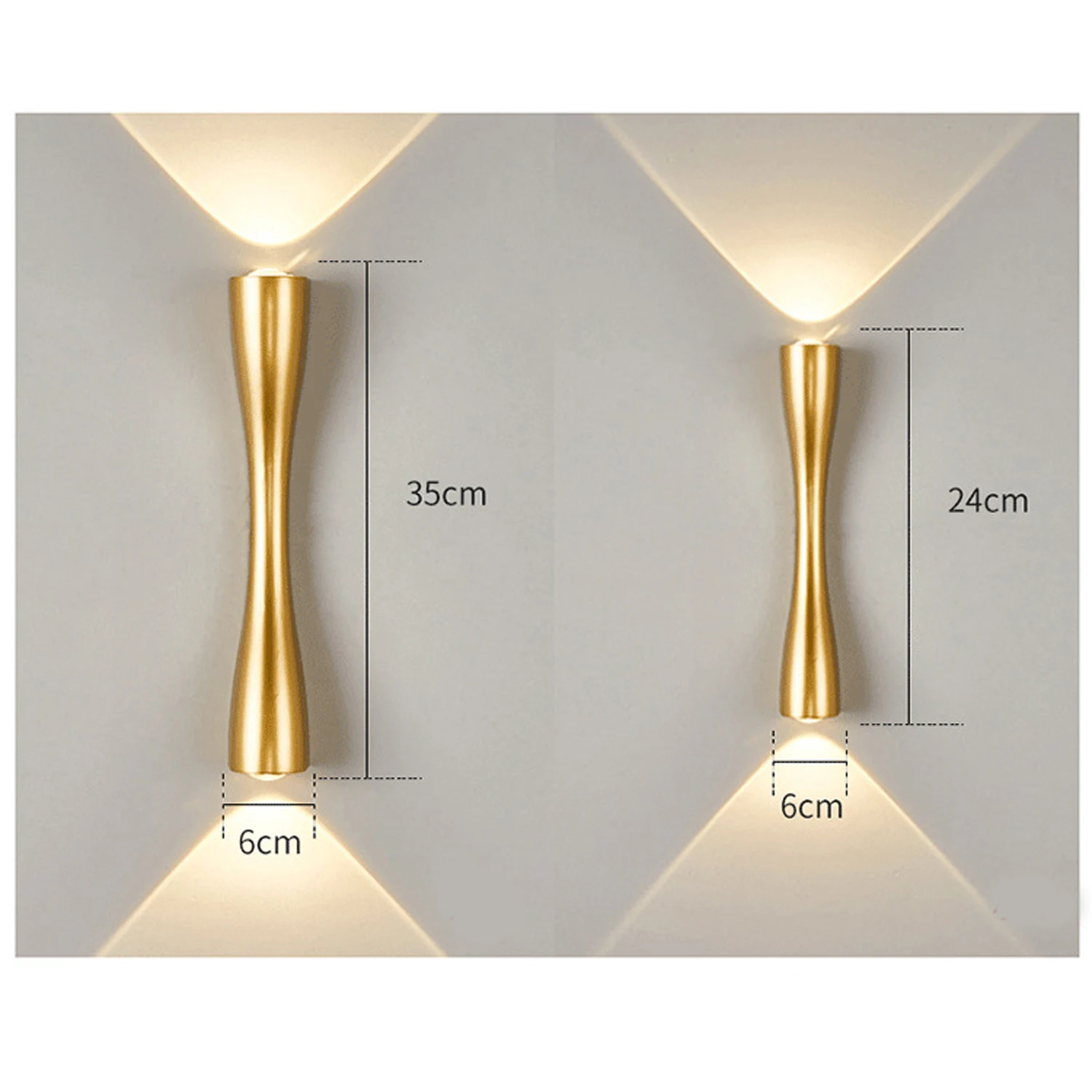 Lámpara de pared Led, luz de pared Interior IP65, iluminación exterior impermeable para el hogar, A85-265V, accesorio de iluminación para cabecera de dormitorio, 6W, 12W