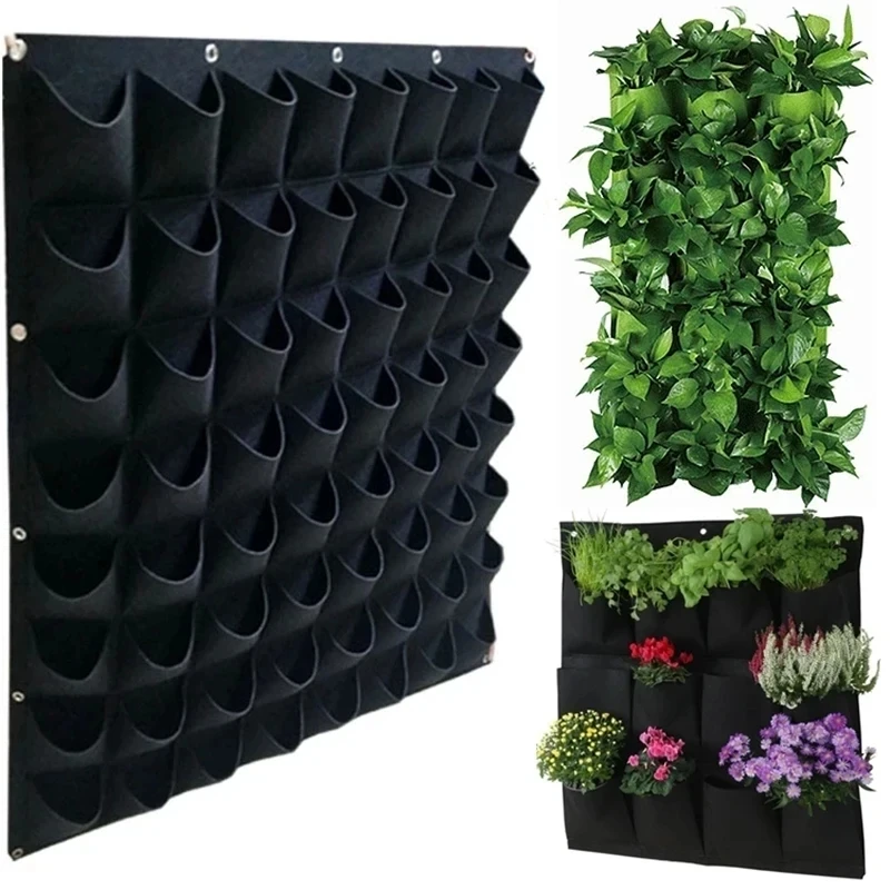 Bolsa de cultivo de plantas verdes, macetero Vertical con bolsillos de gran tamaño, bolsas de cultivo de verduras para jardín, suministro de flores, bolsa para macetero de jardín