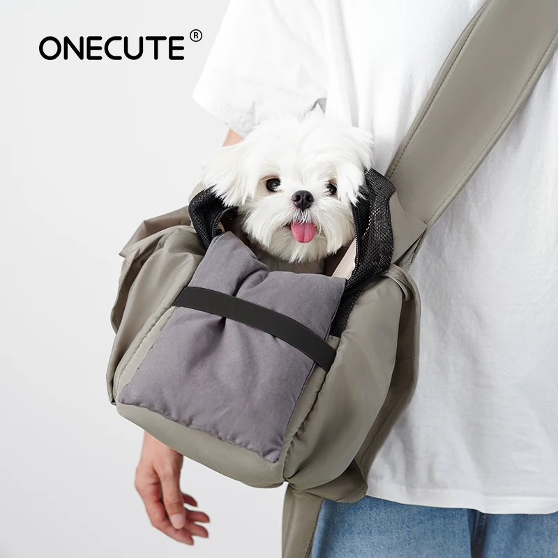 Onecut-Bolso de hombro con correa para mascotas, accesorio de viaje para perros, cesta de transporte externa