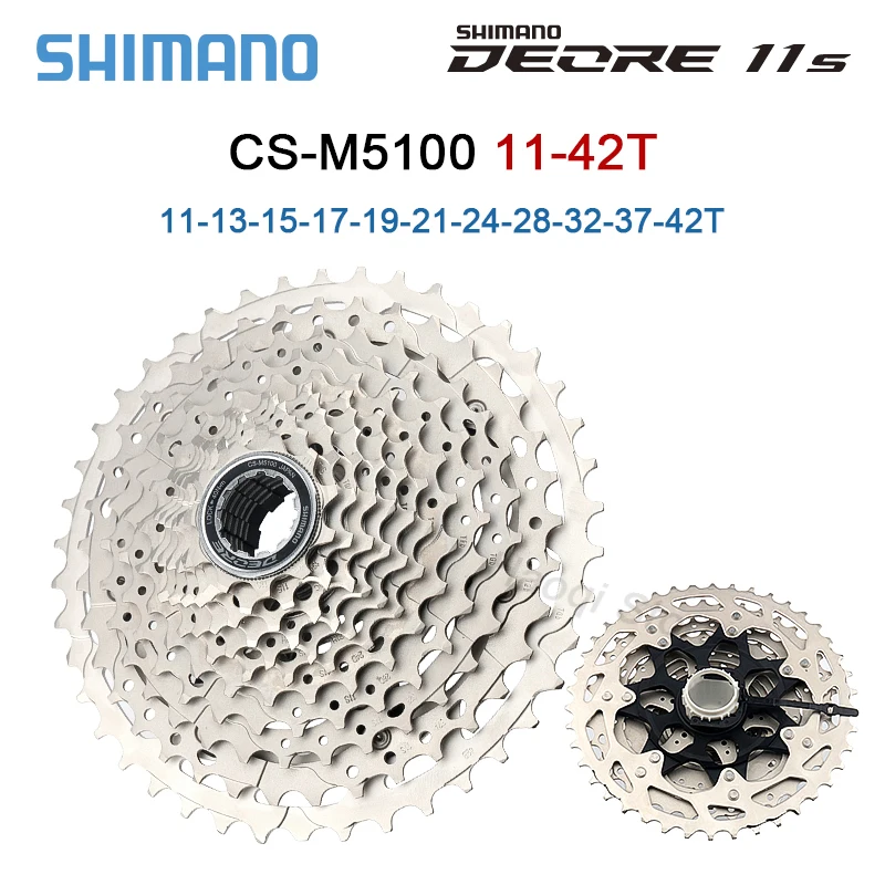 Shimano-palanca de cambios Deore M5100 para bicicleta de montaña, Grupo CS-M5100 42T 51T K7 11 velocidades SL, desviador RD, cadena KMC X11HG601, 11V