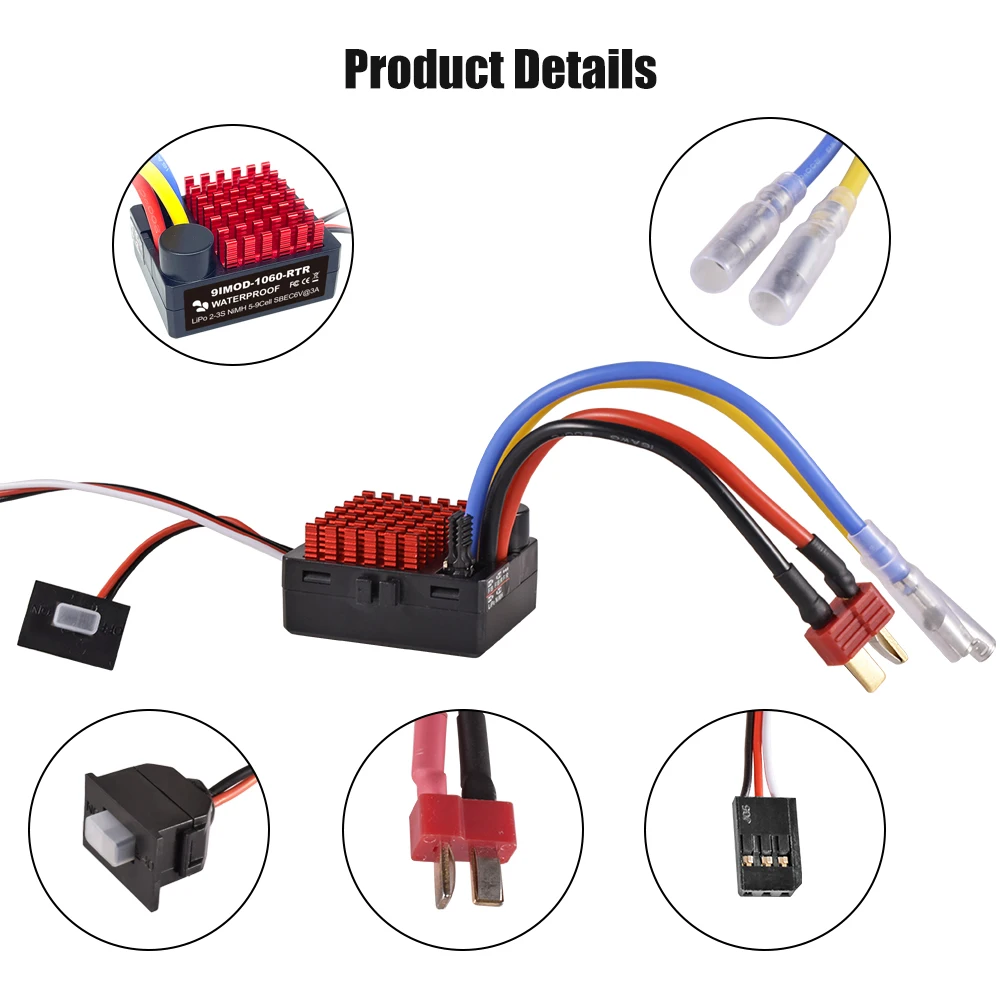 9IMOD 60A cepillado Fahrregler Fahrtenregler controlador de velocidad ESC Dokument 1/10 RC Car