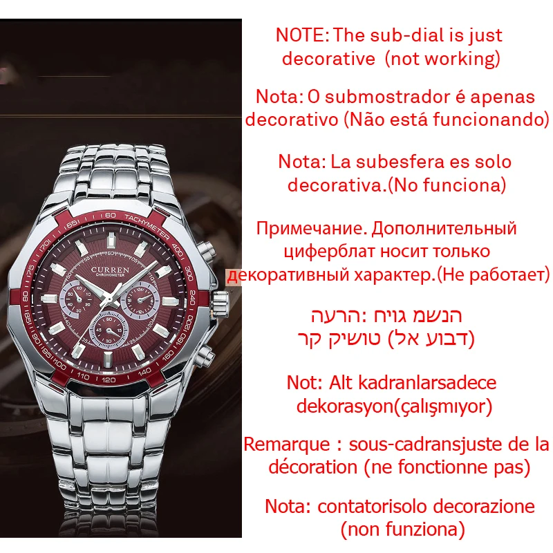 Relojes CURREN deportivos militares de marca de lujo para hombre, reloj de cuarzo de acero completo, reloj de negocios resistente al agua para hombre, reloj masculino
