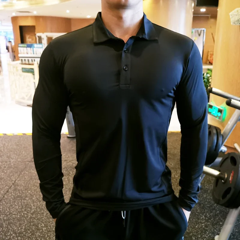 Camiseta deportiva de compresión para hombre, Top de manga larga, ropa para gimnasio, correr, Fitness, ropa deportiva ajustada, sudadera Rashgard para senderismo de talla grande