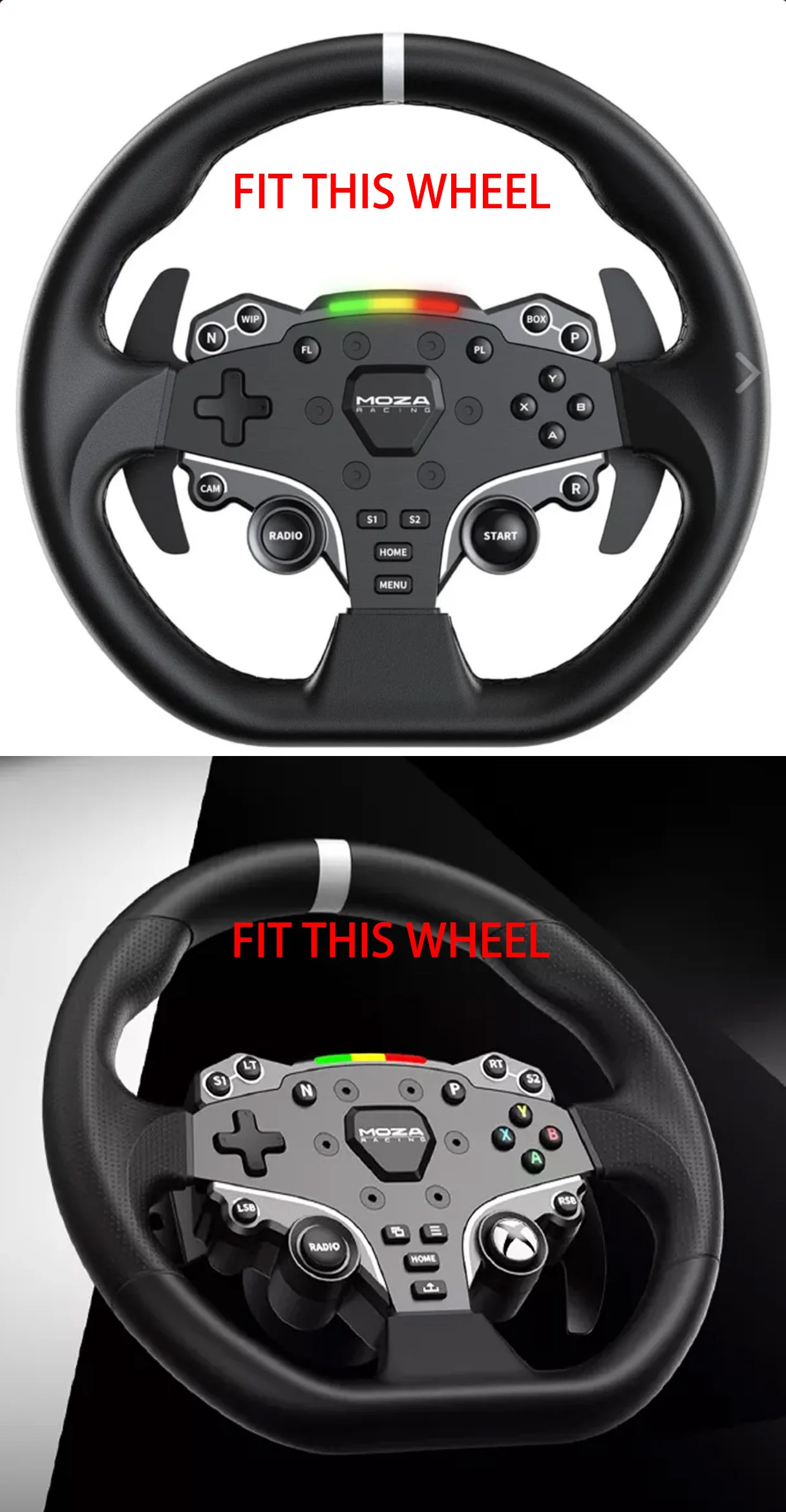 Volante Circular SIMPUSH de 13 Pulgadas (33 cm) para Simulación de Carreras, Compatible con MOZA R5 R3 ES ESX