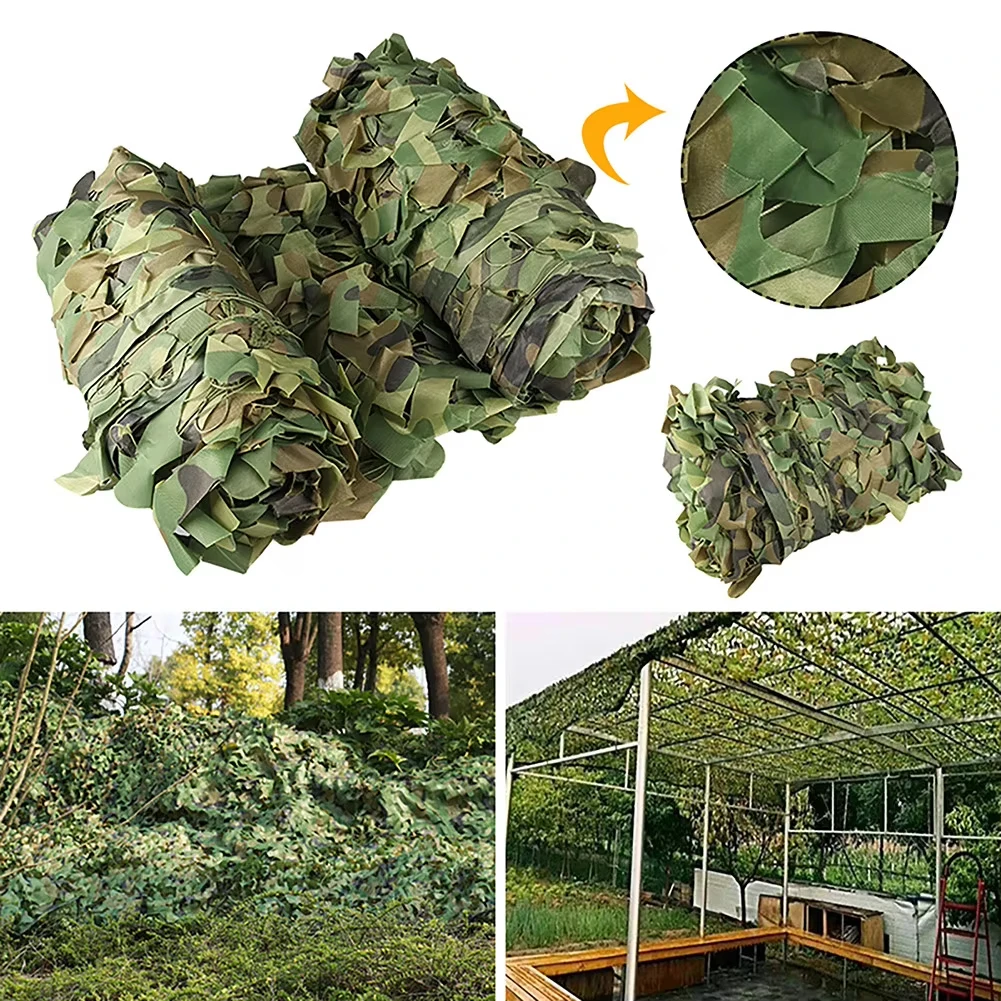 Red de camuflaje para el bosque, redes parasoles para jardín al aire libre, Camping, toldo para coche, caza, tiro, refugio forestal, 2M/3M/4M/5M/6M