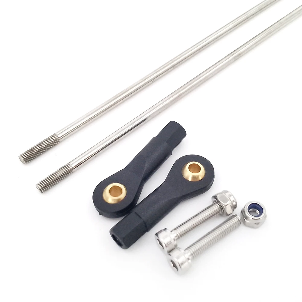 Varilla de empuje M3, varillas de amarre ajustables, junta de cabeza esférica, Servo enlace de acero inoxidable para barco RC, avión y coche, 1 ud.