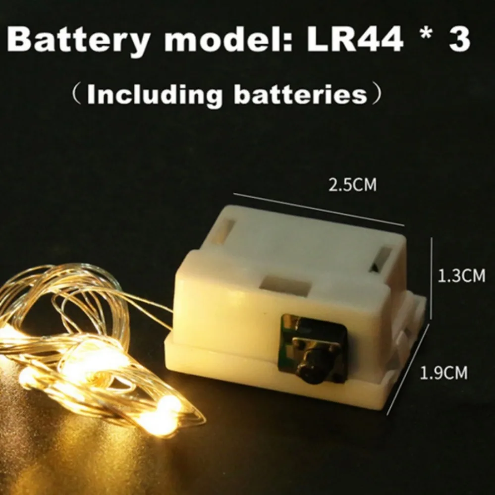 Guirnalda de luces LED con pilas, cable de cobre y plata, luces de hadas impermeables, decoración para fiestas, Navidad y bodas.
