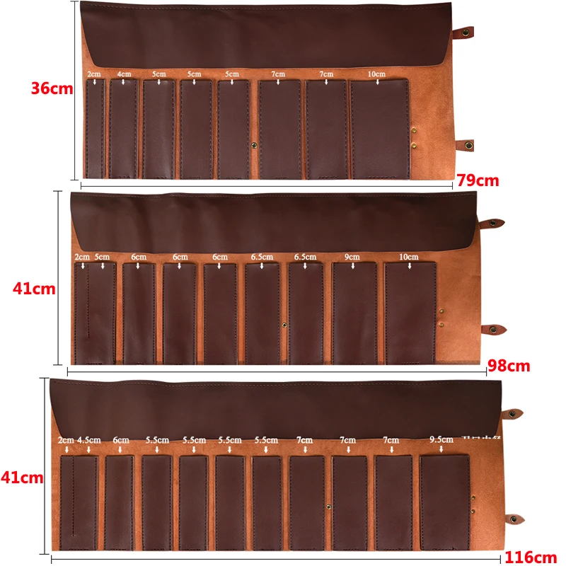 Rollo de cuchillo de cocina portátil con 8 9 11 ranuras, bolsa plegable para acampar, Picnic, Estuche de transporte, almacenamiento de cuchillos de cocina para Chef, herramientas organizadoras de bolsillo