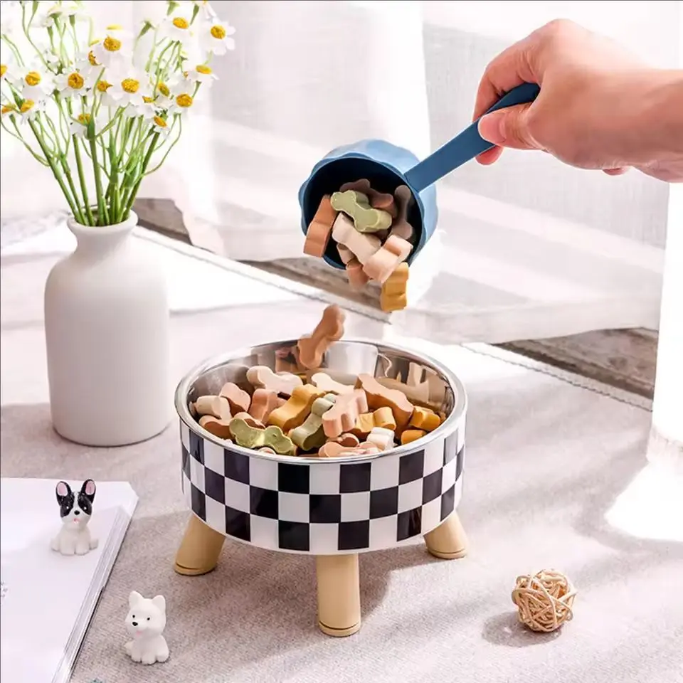 Cuencos elevados de acero inoxidable para mascotas, platos de agua para comida para perros y gatos, cuencos de alimentación elevados para mascotas