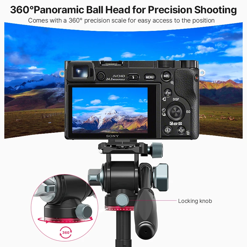 Ulanzi-Cabezal de bola hidráulica fluida para U-190, trípode panorámico para cámara de vídeo DSLR, con mango Arca, para monopié