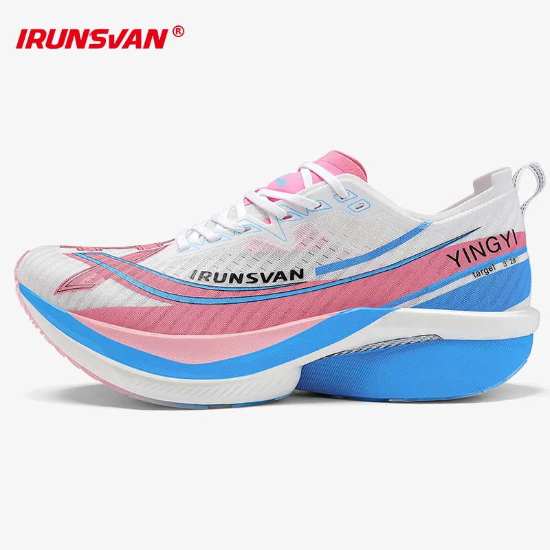 IRUNSVAN Zapatillas de Running para Hombre con Placa de Carbono en Toda la Palma, para Maratón y Carretera, con Rebote Rápido y Gran Potencia