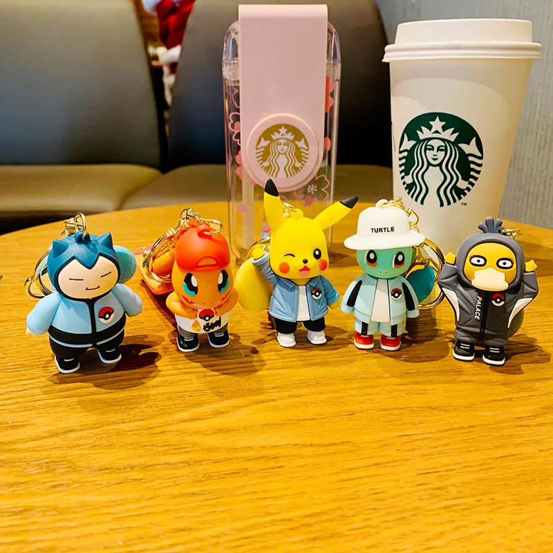 LLavero de Pokémon con figuras de Anime, llavero de dibujos animados de Pikachu, Charmander, Psyduck, bolso de moda, colgante, accesorios, juguete, regalo para niños