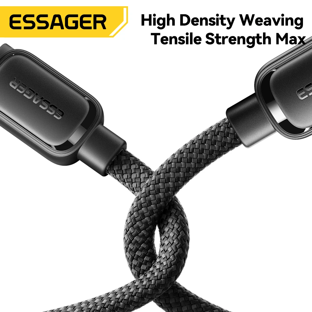 Essager 7A USB A a tipo C Cable de carga rápida 100W succión magnética Anti bobinado Cable de datos para iPhone 15 Huawei Xiaomi