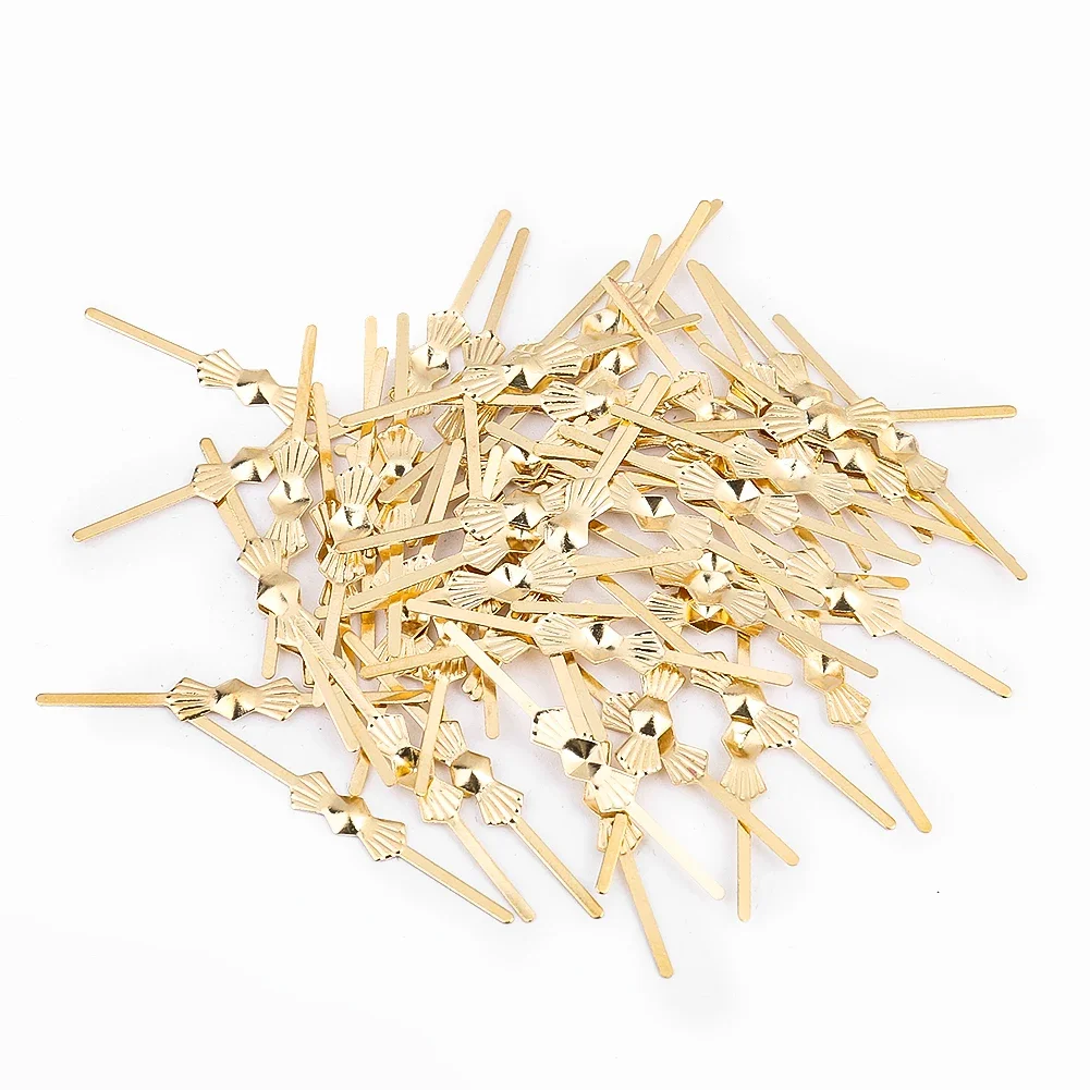 100 Uds Clips de pajarita de Metal hebillas pines de sujeción conector de cuentas de cristal piezas de araña accesorios de lámpara de luz de techo 33/45mm