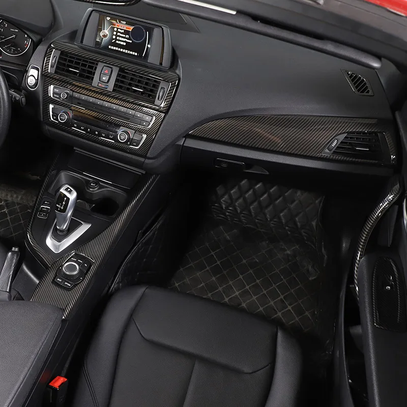 Para BMW 1 2 Series F20 F21 F22 F23 2012-2018 ABS fibra de carbono Control central de coche decoración Interior pegatina accesorios de coche