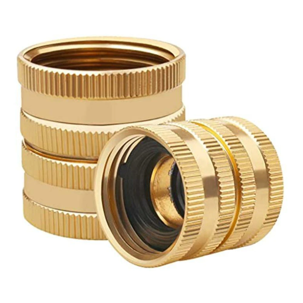 Conector hembra bidireccional, adaptador de manguera de jardín de latón macizo, adaptador de manguera hembra a hembra 3/4 para riego de jardín