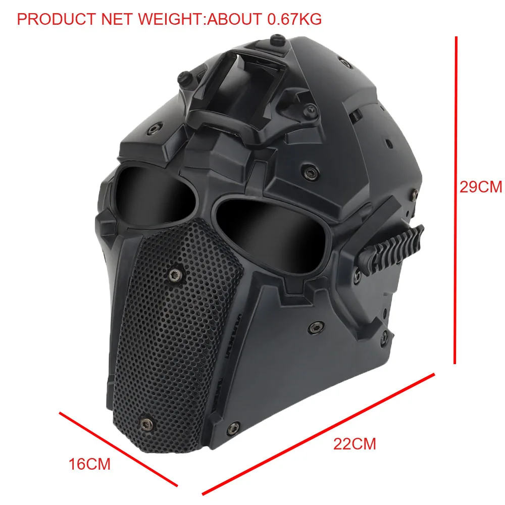 Máscara táctica de Airsoft transpirable, máscara protectora de cara completa para Paintball, juego de guerra CS, utilería para Cosplay de Halloween al aire libre