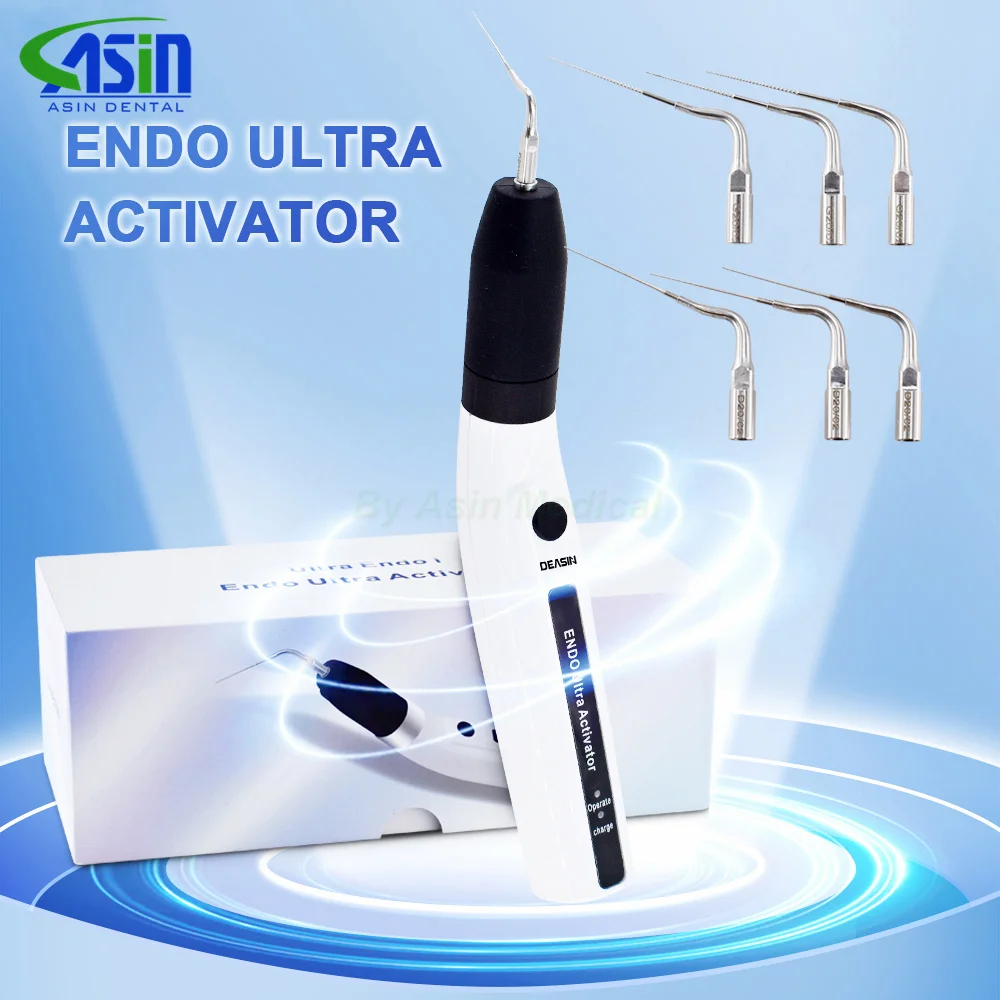 DEASIN Dental Endo Ultra activador Endo irrigador pieza de mano con 6 puntas 40-50Khz 1500mAh activador ultrasónico inalámbrico
