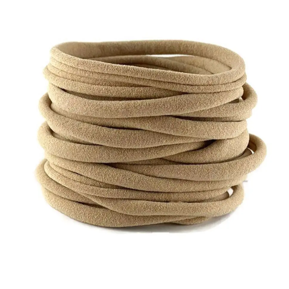100 unids/lote bebé niña DIY elástico flaco Nylon chica elástico cena suave diadema accesorios para bebé sombreros infantiles artículos para bebé