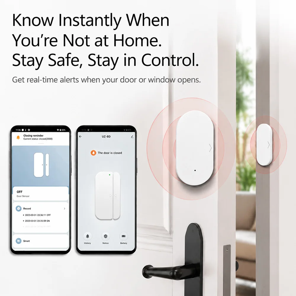 Sensor de puerta y ventana Zigbee 3.0, requiere Zigbee Gateway, funciona con Smart Life, Yandex, Alexa, Zigbee2MQTT, ZHA, Home Assistant