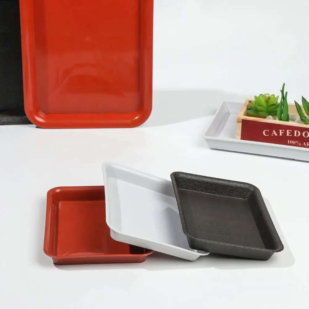 Platillos rectangulares de plástico para interior y exterior, bandejas de goteo para plantas, maceta, 1 unidad