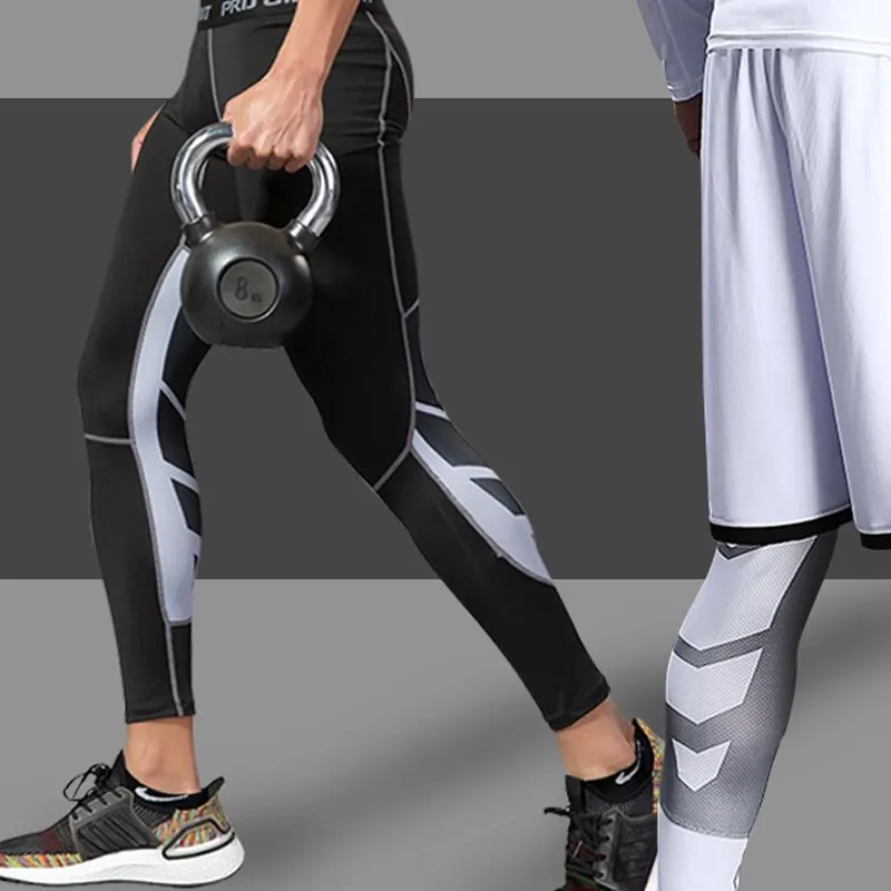 Pantalones de chándal de compresión para hombre, mallas elásticas para correr, ciclismo, baloncesto, Fútbol, Deporte, Fitness