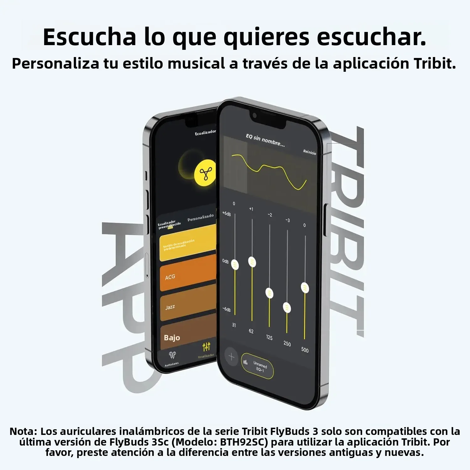 Auriculares Bluetooth Tribit FlyBuds 3 TWS, Auriculares Inalámbricos Impermeables IPX8 con Control Táctil, Micrófono Incorporado, 110 Horas de Reproducción