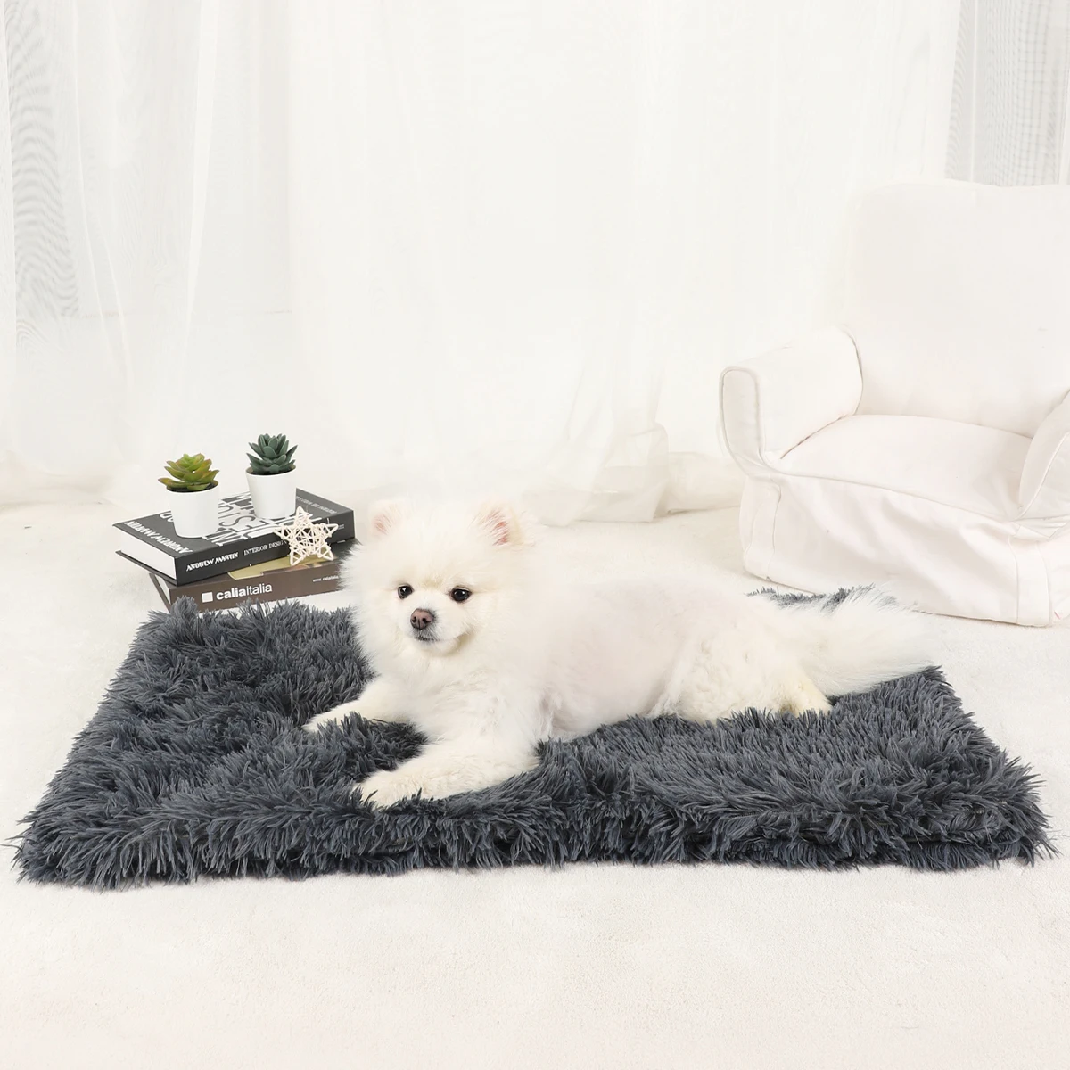 Manta para perro y mascota, cama cálida para perros, suministros medianos, accesorios para perrera, gatos pequeños, cesta grande, alfombrilla lavable de felpa para cachorros