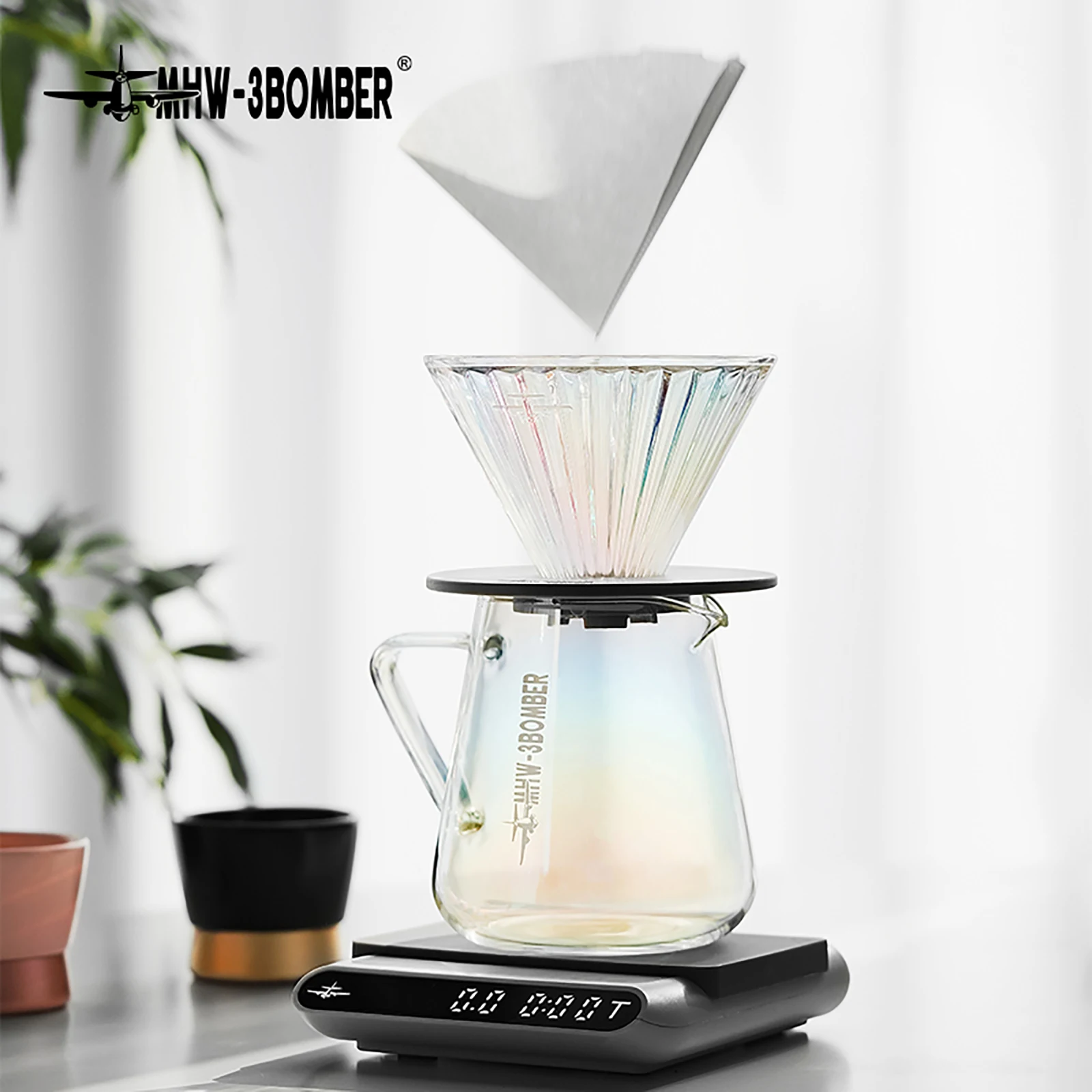 MHW-3BOMBER, tazas con filtro de café, filtros de vidrio reutilizables, accesorios delicados para cafetería y Bar, herramientas de Barista, distribuidor de Espresso