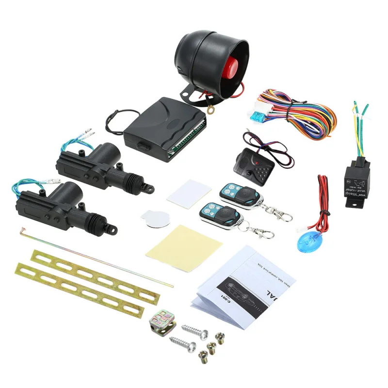 KIT de alarma de coche + bloqueo centralizado remoto de 2 puertas con inmovilizador de SENSOR de choque, kit de bloqueo CENTRAL remoto, alarma de coche para todo tipo