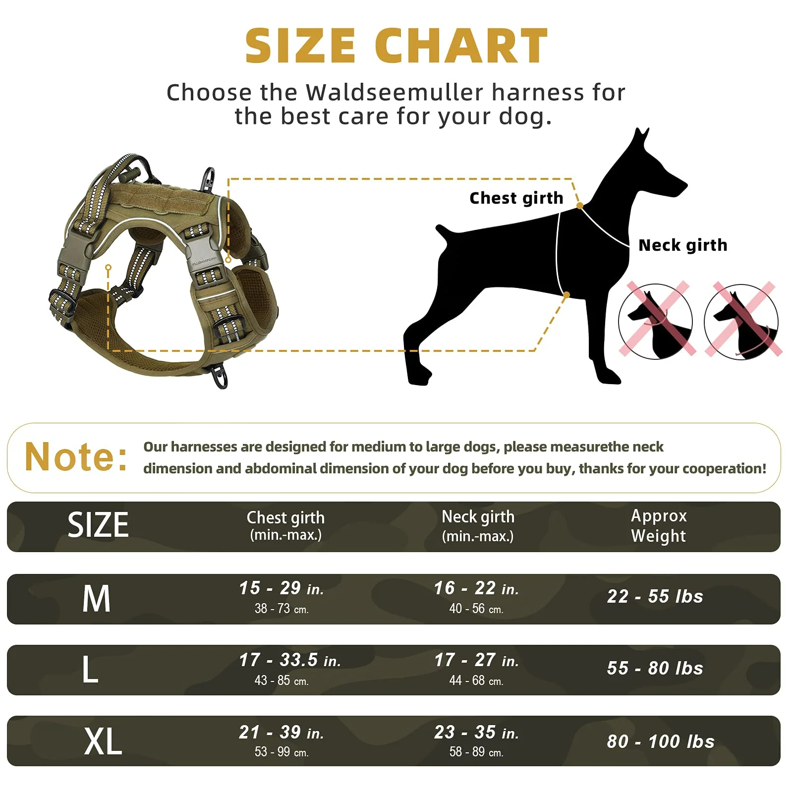 Arnés táctico para perros, arnés para perros sin tirones, arnés de chaleco MOLLE transpirable ajustable para perros medianos y grandes, militar reflectante