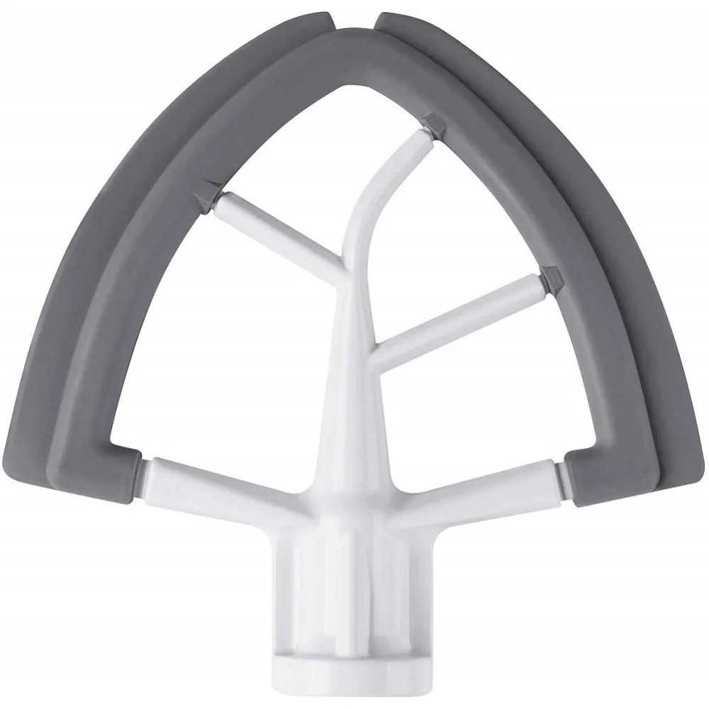 Batidor de borde flexible de 4,5-5 cuartos para batidora de pie con cabezal inclinable de paleta plana KitchenAid con raspador de tazón con bordes de silicona flexibles