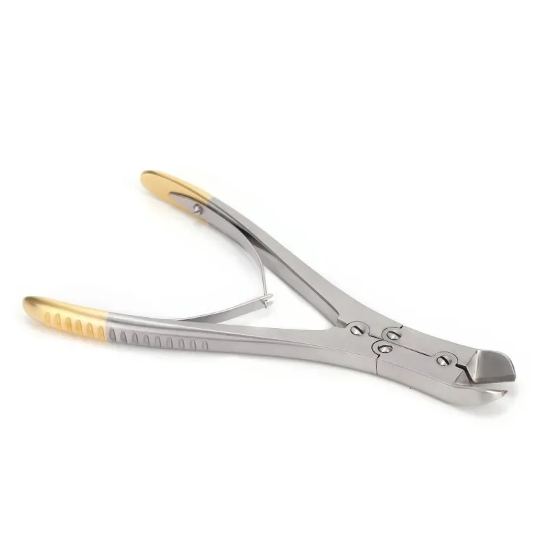 Tijeras cortadores de alambre de doble articulación, tijeras biseladas, instrumentos quirúrgicos de hueso, tijeras ortopédicas, 1 ud.