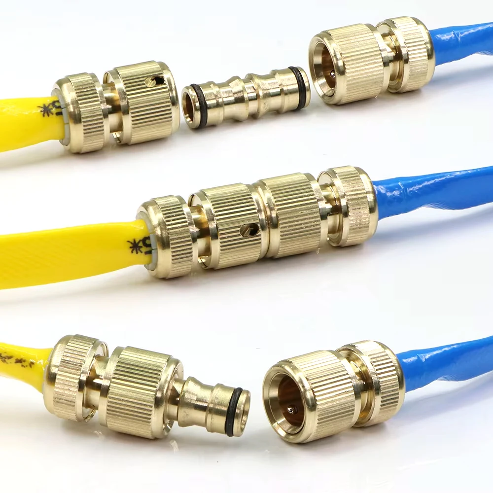 Adaptador de conector rápido de latón de 3 piezas, accesorios de manguera de riego de jardín para reparación de tuberías de agua, juntas de acoplamiento de extensión, 16mm