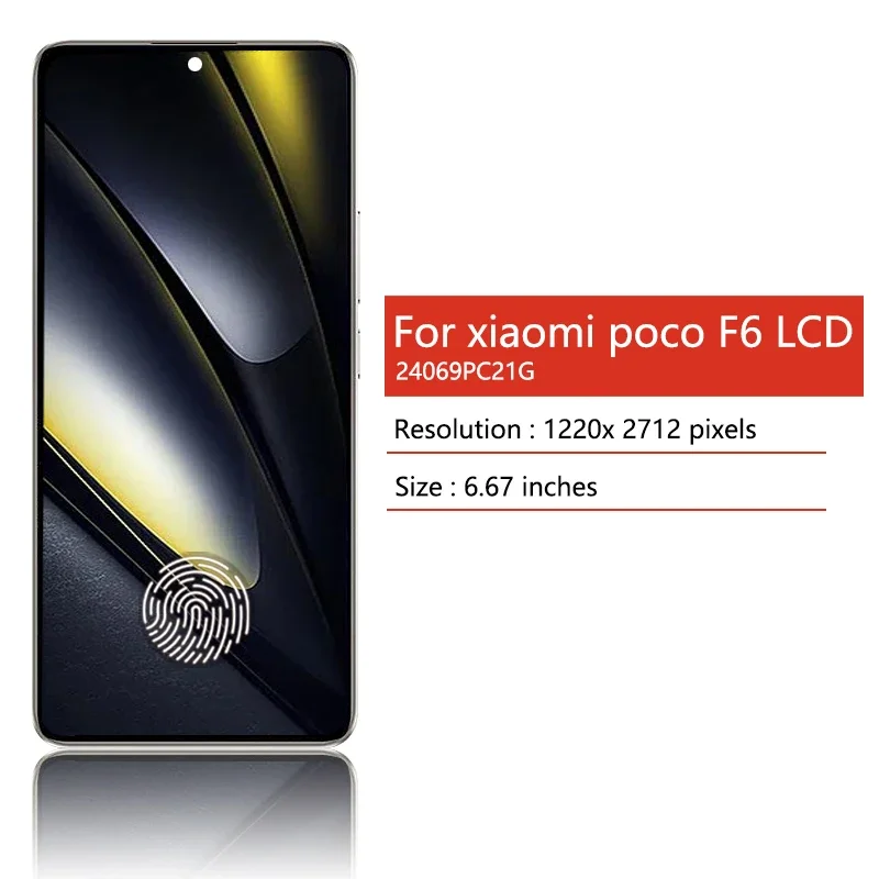 Pantalla AMOLED Nueva de 6.67" para Xiaomi Poco F6 LCD 24069PC21G, Pantalla Táctil Digitalizadora con Marco para Xiaomi Poco F6 LCD