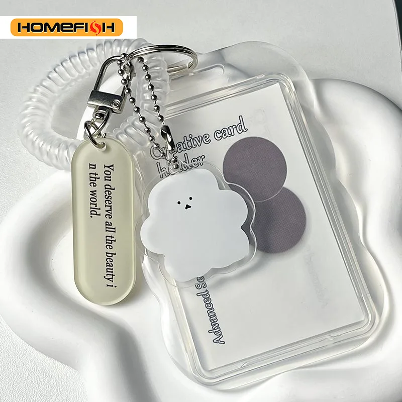 HOMEFISH - Portafotos Creativo Kpop, Llavero Transparente, Funda Protectora para Fotos, Tarjetas de Autobús y Estudiante