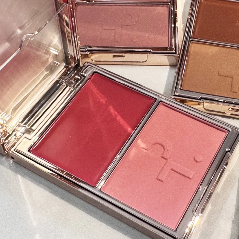 Patrick-Ta, Marcas de Maquillaje de Nicho Europeas y Americanas, Paleta de Sombras de Ojos de 6 Colores Completamente Mate, Rubor en Crema y Rubor en Polvo