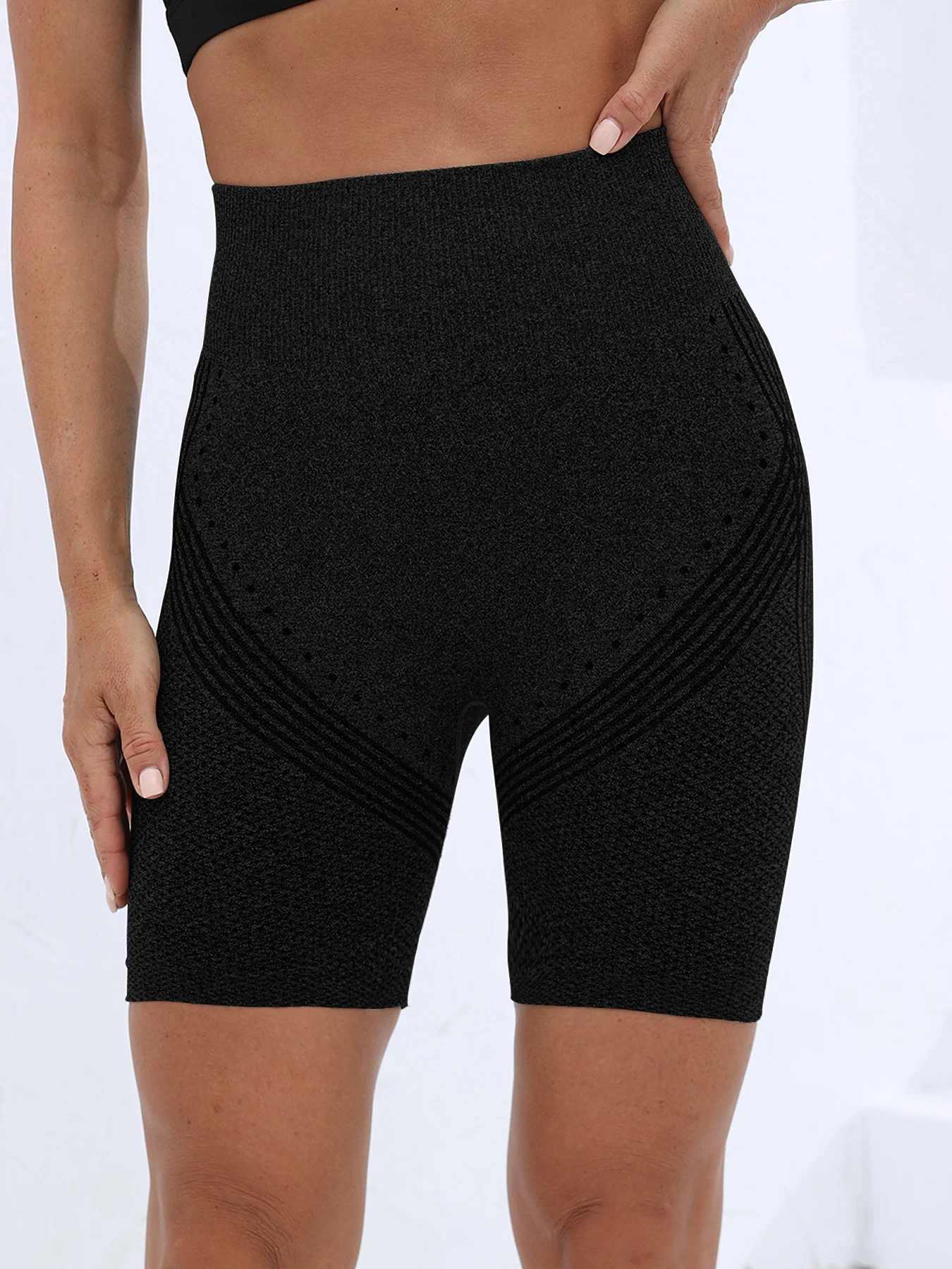 Nuevos pantalones cortos deportivos para mujer, pantalones cortos deportivos sin costuras para Yoga, pantalones cortos de cintura alta